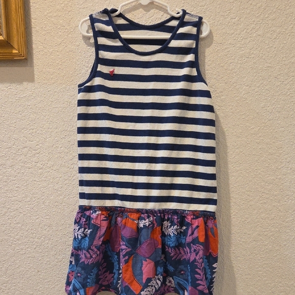 Pink Chicken Navy Striped and Floral Kids Dress - Picture 6 of 7